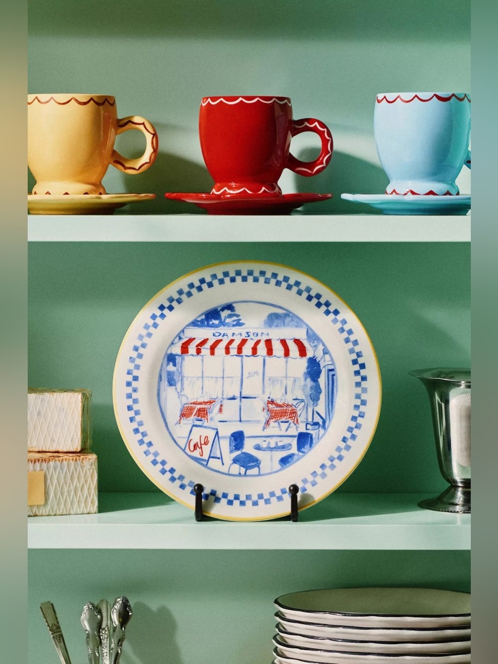 NEW Anthropologie Damson Madder Italian Stoneware Dessert Plate Cafe